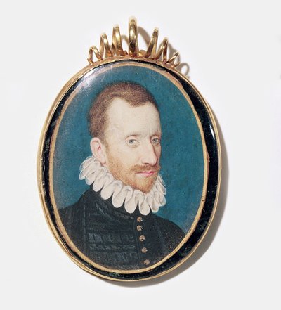 Portræt af en mand (akvarel på vellum) af English School