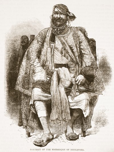 Portræt af Maharajah af Dholepore, illustration fra Cassells Illustrated History of England af English School