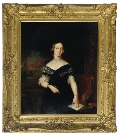 Portræt af den unge dronning Victoria af English School