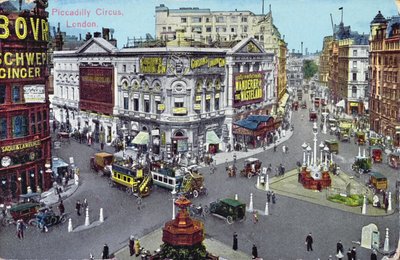 Postkort forestillende Piccadilly Circus ca. 1928 af English School