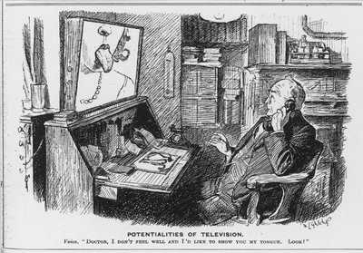 Televisions muligheder, tegnefilm fra Punch Magazine af English School