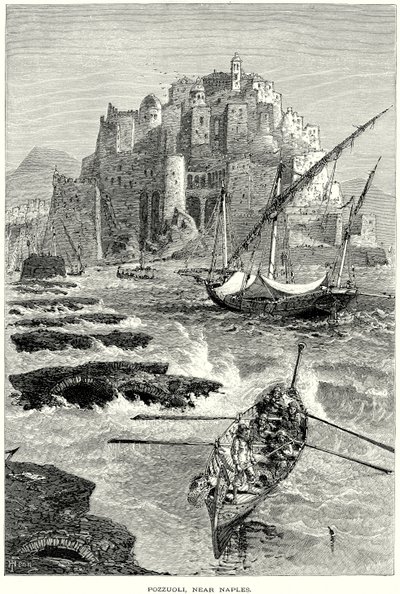 Pozzuoli, nær Napoli (kobberstik) af English School