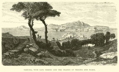 Pozzuoli, med Capo Miseno og øerne Procida og Ischia af English School