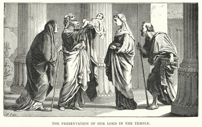 Præsentation af Jesus Kristus i templet (gravering) af English School