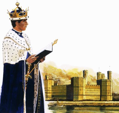 Prince of Wales foran Caernarvon Castle af English School