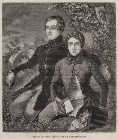 Prinser af Baden, fætre til HKH Prins Albert (gravering) af English School