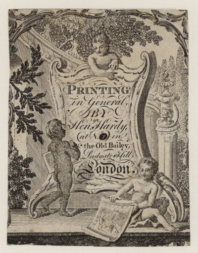 Printer, Henry Hardy, handelskort af English School
