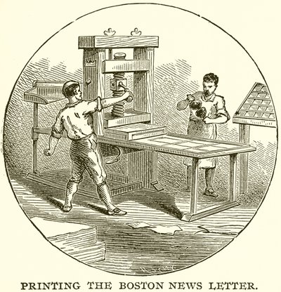 Drucken des Boston News Letter von English School