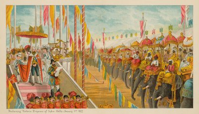 Udråbelse af Victoria Kejserinde af Indien-Delhi- 1. januar 1877 af English School