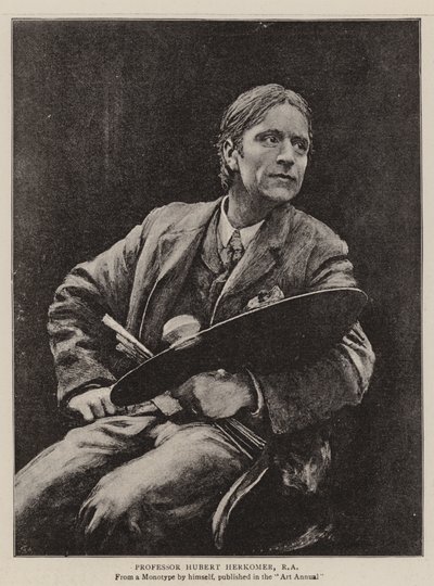 Professor Hubert Herkomer, RA (litho) af English School