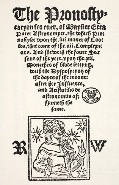 Prognostication for ever af Erra Pater, trykt af R. Wyer af English School