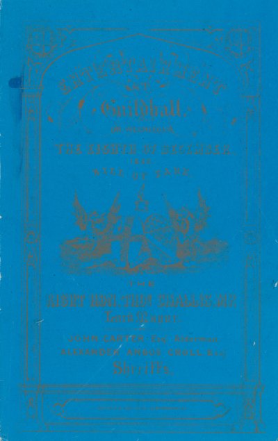 Program for middag i Guildhall, London, den 8. december 1852 af English School