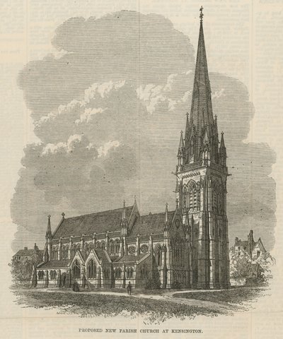 Foreslået ny sognekirke i Kensington af English School
