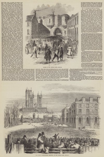 Protektionistmøde i Lincoln (gravering) af English School