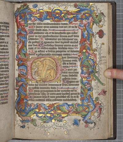Psalter med Sarum brugskalender, Fol 82 recto, c.1425-75 (blæk, maling & guld på vellum) af English School