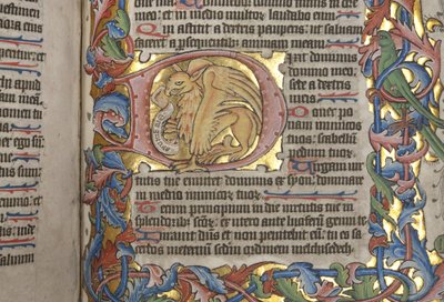 Psalter med Sarum brugskalender, Fol 84 recto, detalje, ca. 1425-75 af English School