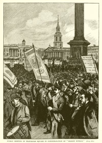 Offentligt møde på Trafalgar Square til minde om den blodige søndag af English School