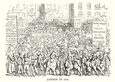 Punch tegneserie: London i 1851 (gravering) af English School