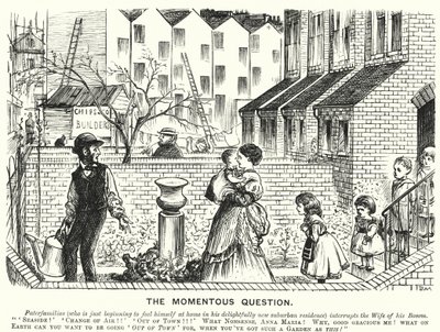 Punch tegneserie: The Momentous Question (gravering) af English School