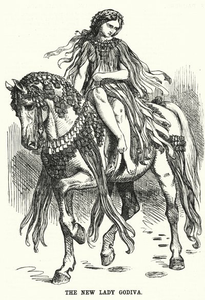 Punch tegnefilm: The New Lady Godiva (gravering) af English School