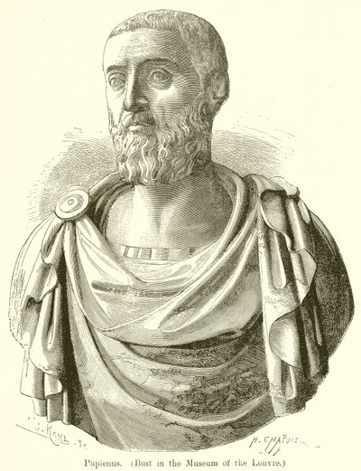 Pupienus. (Buste i Louvre-museet) af English School