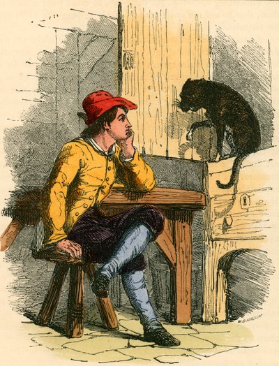 Puss trøster sin herre af English School