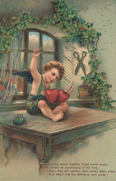 Putto slutte hjerter af English School