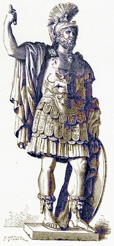 Pyrrhus, illustration fra History of Rome af Victor Duruy, udgivet 1884 (digitalt forbedret billede) af English School