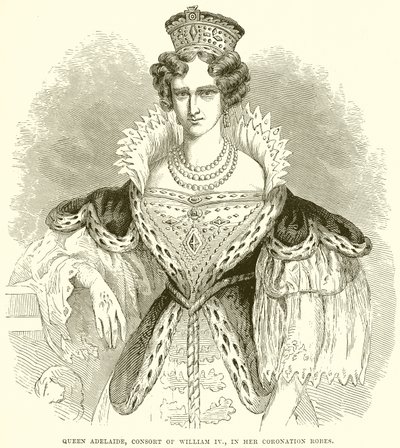 Dronning Adelaide, konsort af William IV, i sine kroningsdragter af English School