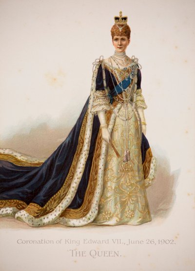 Dronning Alexandra i sine kroningsdragter af English School