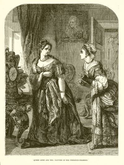 Dronning Anne og Fru Danvers i Nærværelseskammeret af English School