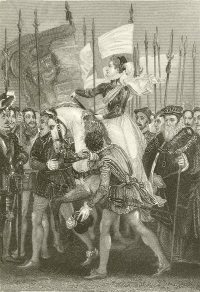 Dronning Elizabeth ved Tilbury Fort af English School