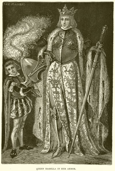 Dronning Isabella i sin rustning af English School