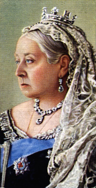 Dronning Victoria (farve litho) af English School