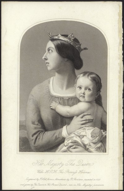 Dronning Victoria og prinsesse Helena af English School