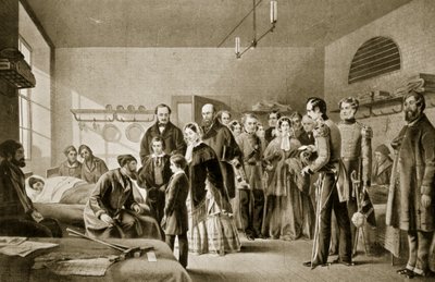 Dronning Victoria besøger de sårede af English School