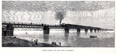 Jernbanebroen over Ganges ved Rajghaut af English School