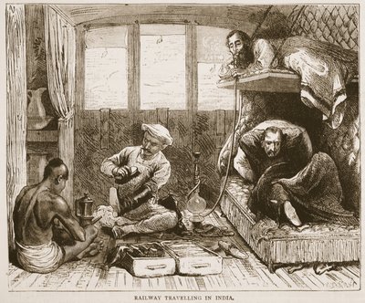 Railway Travelling in India, illustration fra Cassells Illustrated History of England af English School