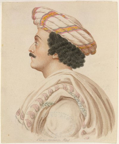 Raja Ram Mohan Roy (akvarel på papir) af English School