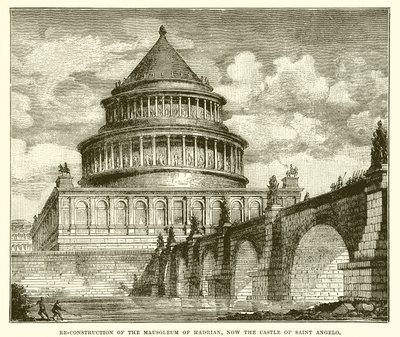 Genopbygning af Hadrians mausoleum, nu Saint Angelos slot af English School