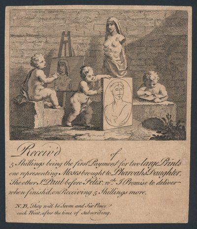 Kvittering for tryk af Moses og St. Felix af English School