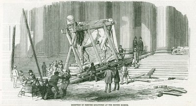 Empfang der Ninive-Skulpturen im British Museum von English School