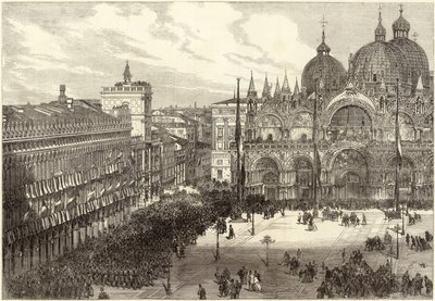 Modtagelse af de italienske tropper foran St. Marks-katedralen af English School