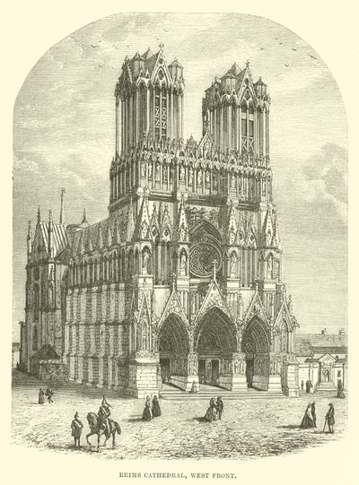 Reims katedral, vestfronten (gravering) af English School