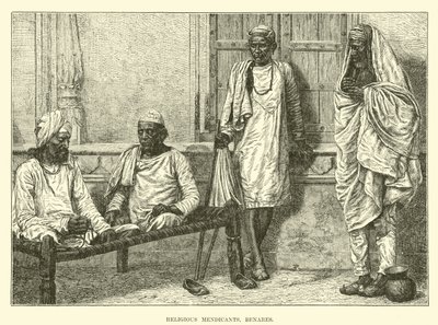 Religious mendicants, Benares  af English School