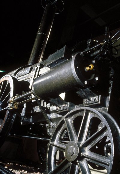 Rester af Stephensons Rocket, 1829 (metal) (detaljer) af English School