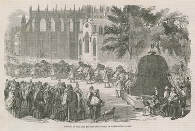 Fjernelse af klokken til det store ur i Westminster Palace af English School