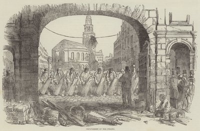 Reparation of the Strand (gravering) af English School
