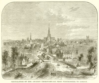 Restaurering af den gamle hovedvej fra Westminster til London af English School
