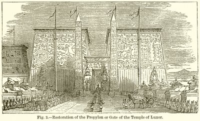 Restaurierung des Propylons oder Tors des Tempels von Luxor von English School